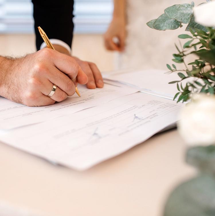 Signing ceremony during Islamic Nikkah